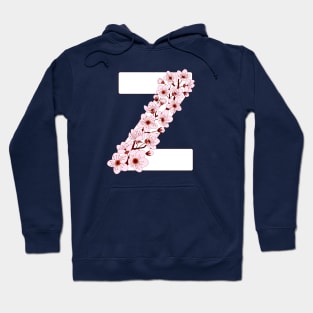 Colorful capital letter Z patterned with sakura twig Hoodie